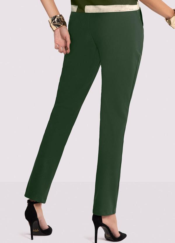 Lunender - Calça Comfort em Pu com Cintura Alta Verde 2