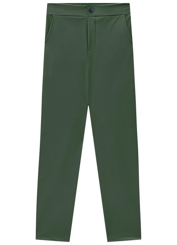 Lunender - Calça Comfort em Pu com Cintura Alta Verde 7