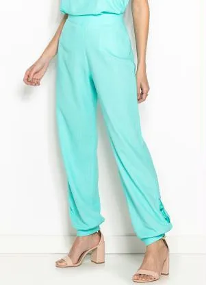 Maria Filó - Calça de Linho Detalhe Resina Azul - MARIA FILÓ