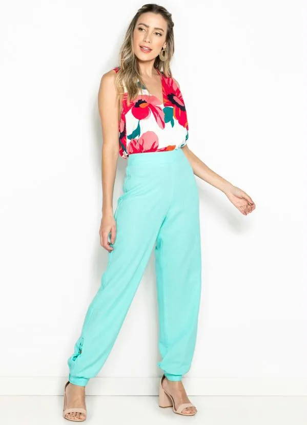 Maria Filó - Calça de Linho Detalhe Resina Azul 8