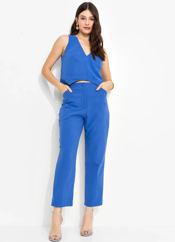 You Premium - Calça em Alfaiataria Azul 3