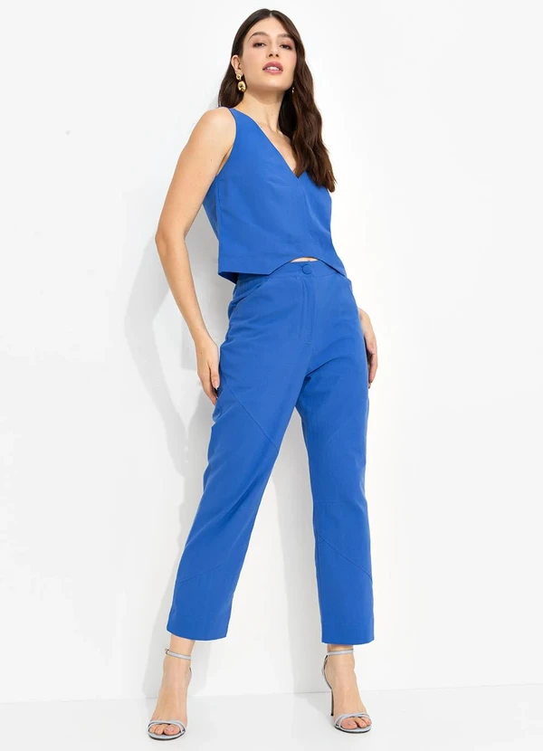 You Premium - Calça em Alfaiataria Azul 7