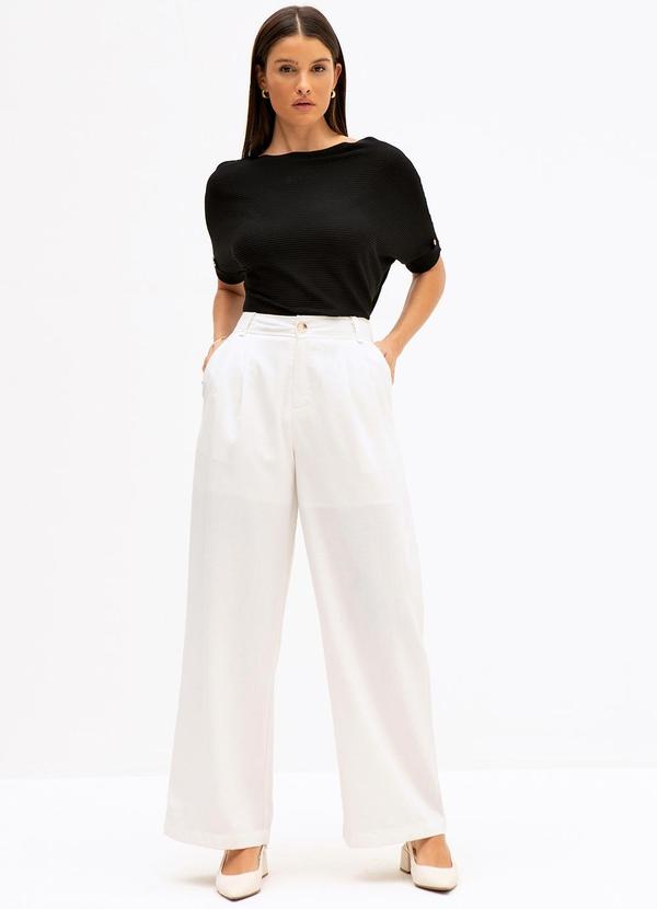 Principessa - Calça em Tecido com Textura Alissa Bege 3