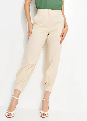 You Premium - Calça em Viscolinho Bege - YOU PREMIUM