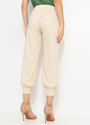 You Premium - Calça em Viscolinho Bege - YOU PREMIUM