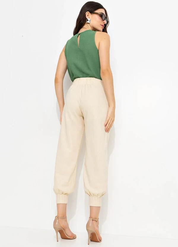 You Premium - Calça em Viscolinho Bege 4