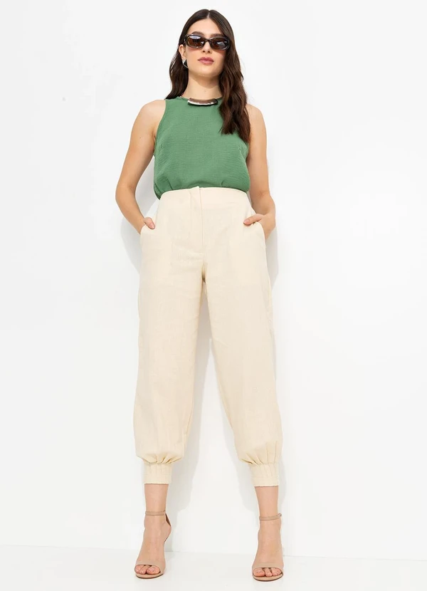 You Premium - Calça em Viscolinho Bege 7