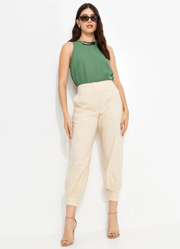 You Premium - Calça em Viscolinho Bege 9