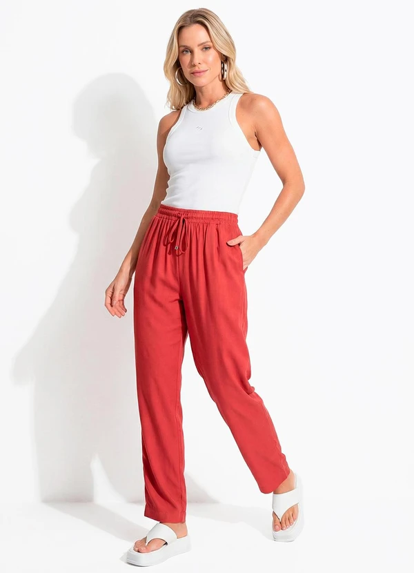 Colcci - Calça em Viscose Vermelho 5