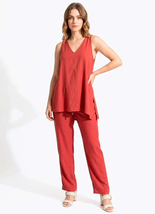 Colcci - Calça em Viscose Vermelho 6