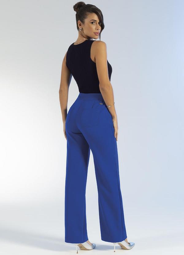 Gris - Calça Estruturada em Alfaiataria Azul 4