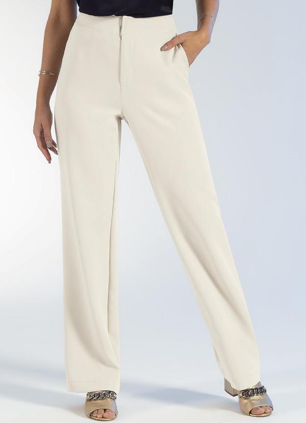 Gris - Calça Estruturada em Alfaiataria Bege