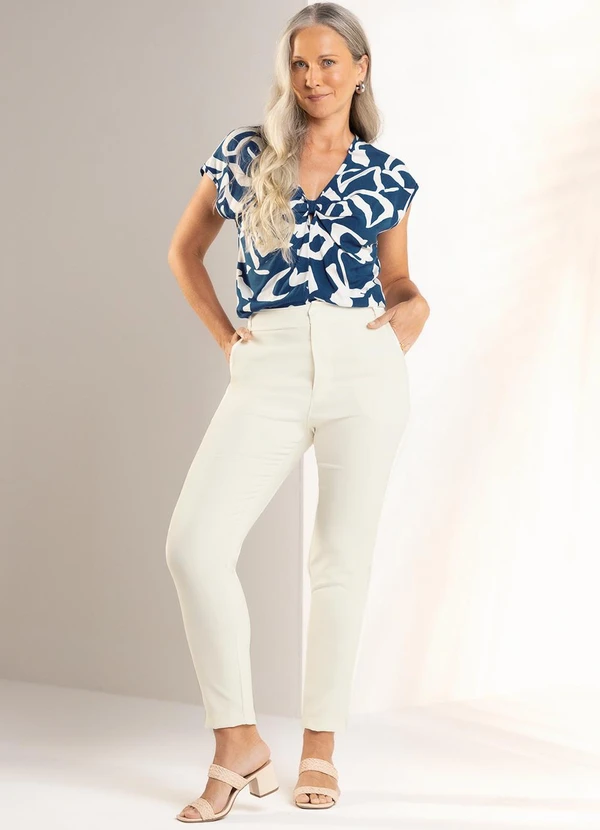 Marialícia - Calca Feminina Alfaiataria Bege 3