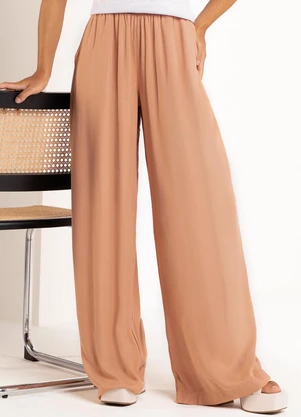 Marialícia - Calca Feminina Cintura Alta Marrom - MARIALÍCIA