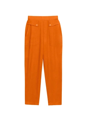 Marialícia - Calça Feminina com Bolso Frontal Laranja - MARIALÍCIA