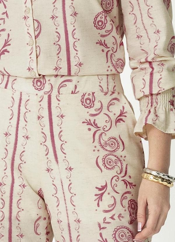 Gris - Calça Feminina com Estampa Rotativa Rosa 3