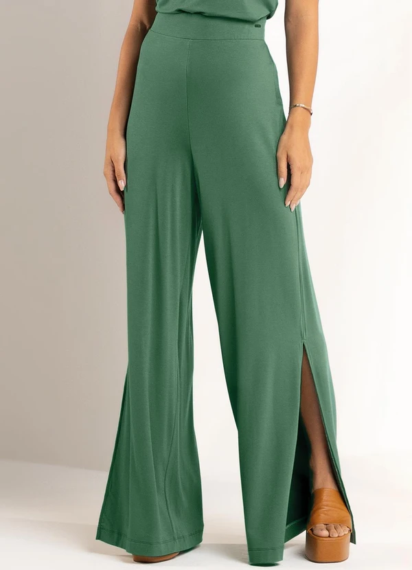 Marialícia - Calca Feminina com Fendas Verde