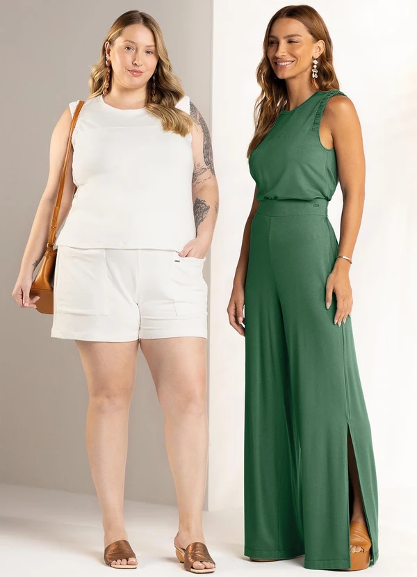 Marialícia - Calca Feminina com Fendas Verde 3