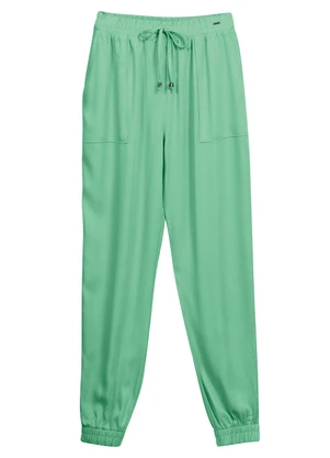 Marialícia - Calca Feminina Creponada Verde - MARIALÍCIA