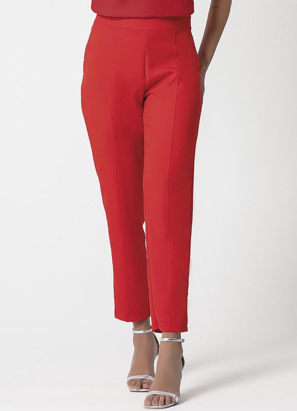 Habana - Calça Feminina de Alfaiataria Vermelho
