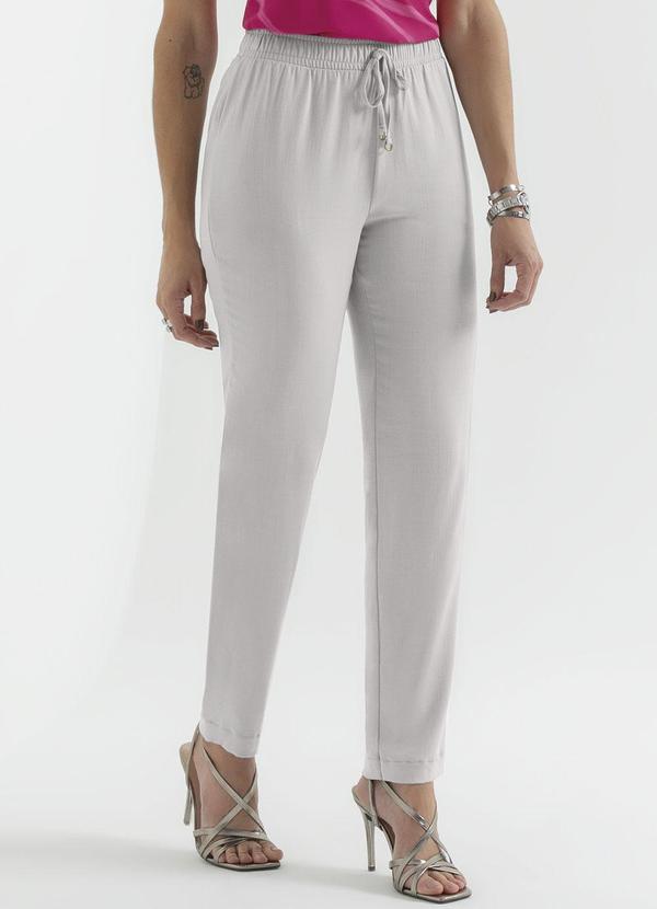 Cativa - Calça Feminina de Cintura Alta Cinza