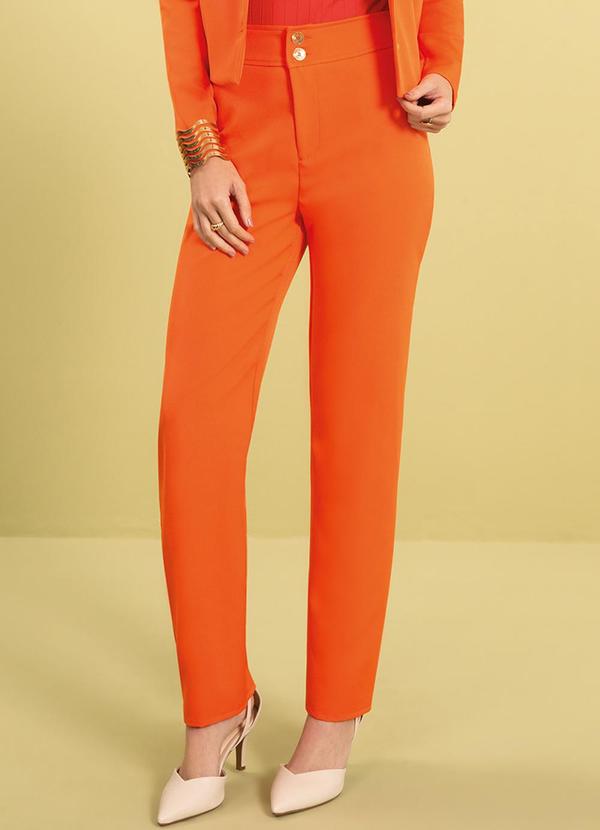 Cativa - Calça Feminina Elegante em Alfaiataria Laranja