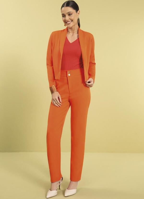 Cativa - Calça Feminina Elegante em Alfaiataria Laranja 2