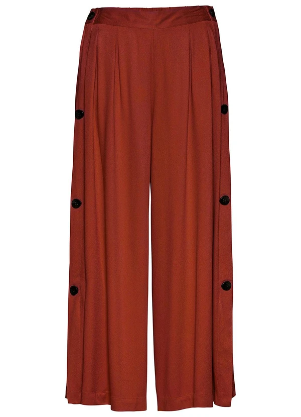 bonprix - Calça Ferrugem em Viscose Plana 7