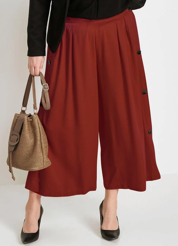 bonprix - Calça Ferrugem em Viscose Plana 8