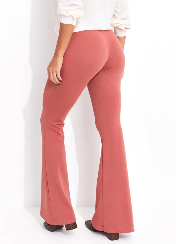 Bimini Calça Flare Rosé em Malha Crepe
