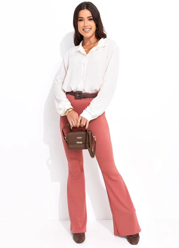 Bimini - Calça Flare Rosé em Malha Crepe 3