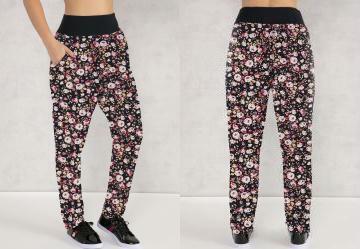 Cala Floral com Bolsos e Cintura Alta