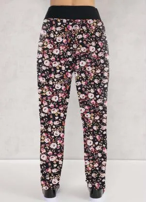 Moda Pop - Calça Floral com Bolsos e Cintura Alta - MODA POP