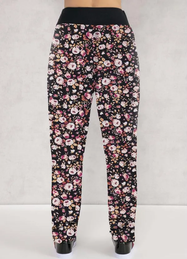 Moda Pop - Calça Floral com Bolsos e Cintura Alta 2