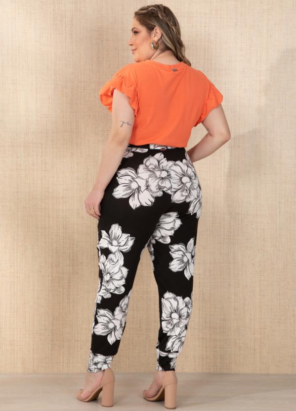 Outlet - Calça Floral com Punhos Largos 2