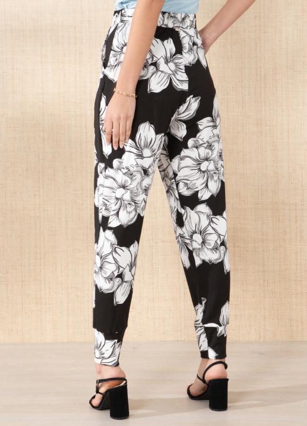 Outlet - Calça Floral com Punhos Largos 10