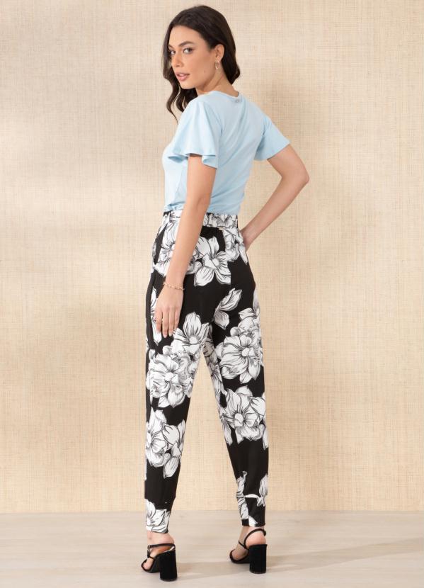Outlet - Calça Floral com Punhos Largos 8
