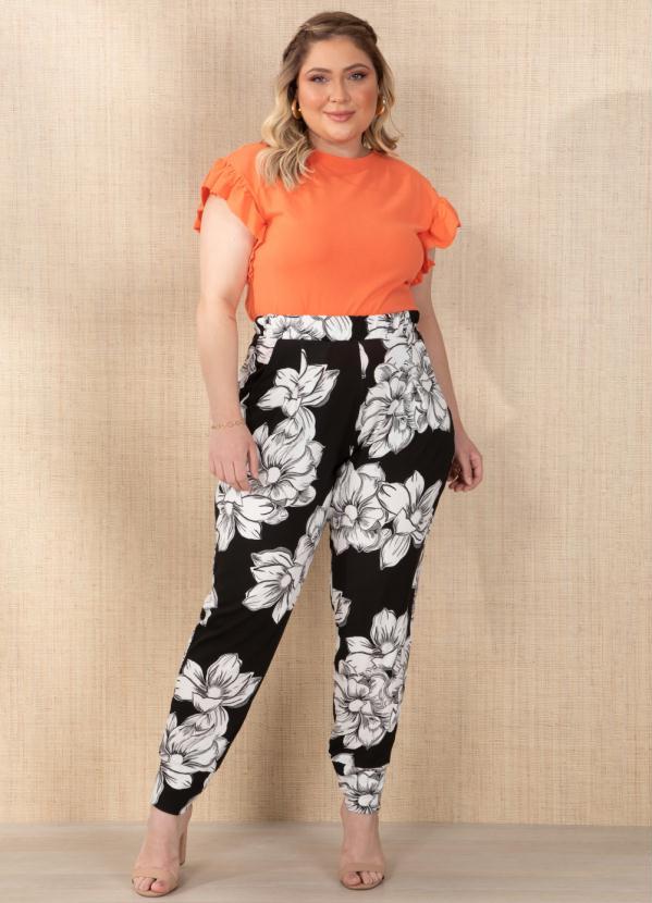 Outlet - Calça Floral com Punhos Largos 3