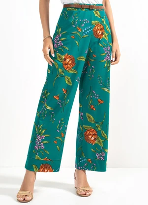 Moda Pop - Calça Floral Delicado em Malha - MODA POP