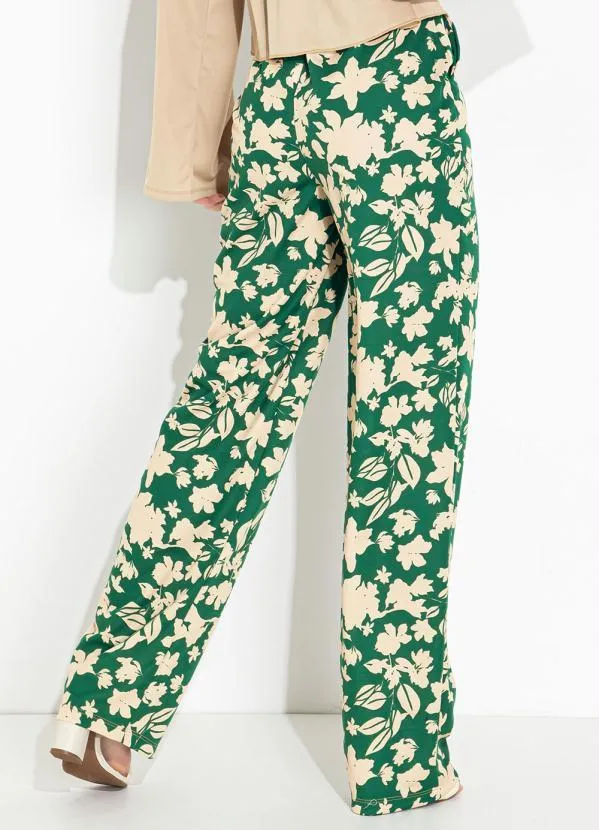 Moda Pop - Calça Floral Verde 2