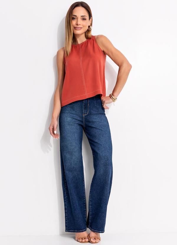 Quintess - Calça Jeans Azul Escuro em Jeans 9