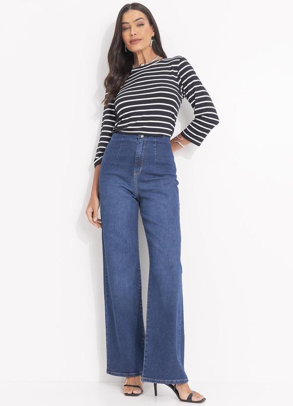 Quintess - Calça Jeans Azul Escuro em Jeans 10