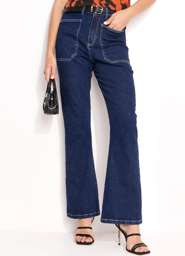 Quintess - Calça Jeans Azul Escuro em Jeans
