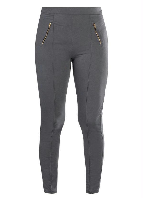 Outlet - Calça Jersey Cintura Alta Chumbo 5