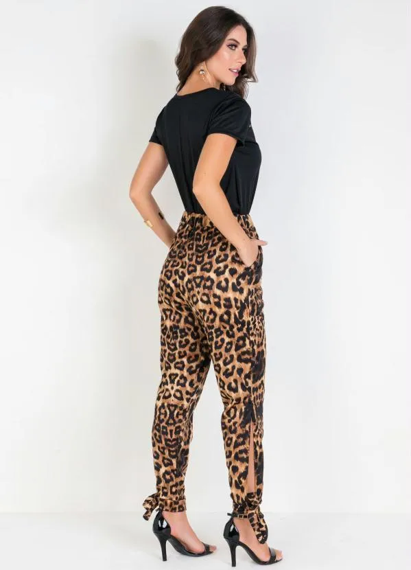 Moda Pop - Calça Jogger Onça com Fendas e Amarração 4
