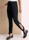 Moda Pop - Calça Jogger Preta com Fendas e Amarração - variação: Preta