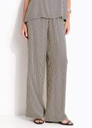 Cal�a (listrado marinho) em viscose plana