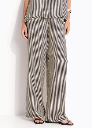 Cal�a (Listrado Marinho) em Viscose Plana