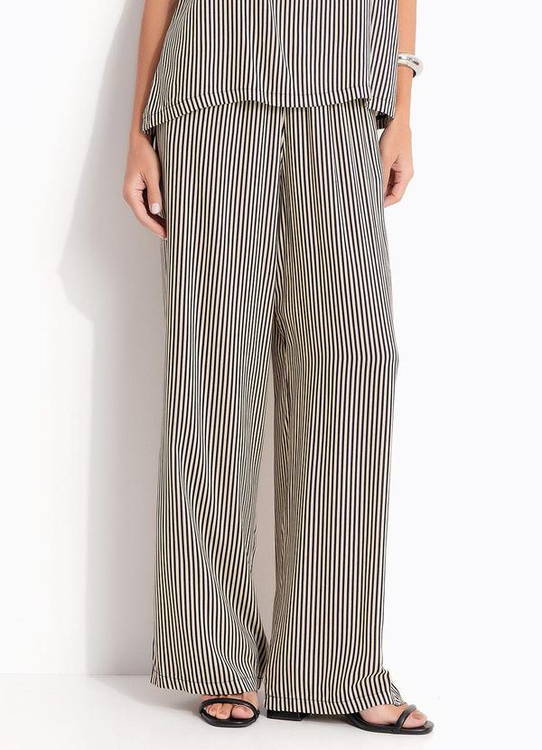 Cal�a (Listrado Marinho) em Viscose Plana