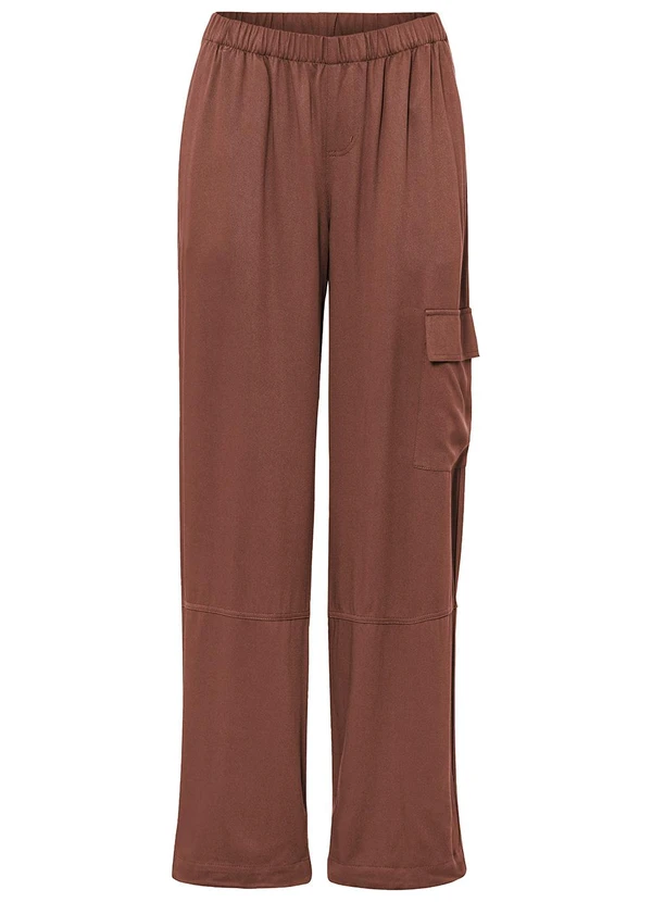 bonprix - Calça Marrom em Viscose Plana 6